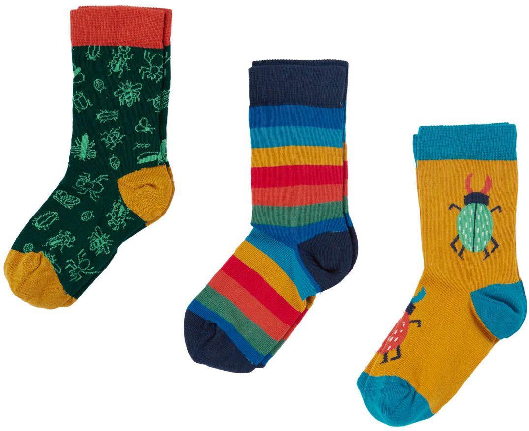 Gemusterte Socken im 3er-Pack Bugs