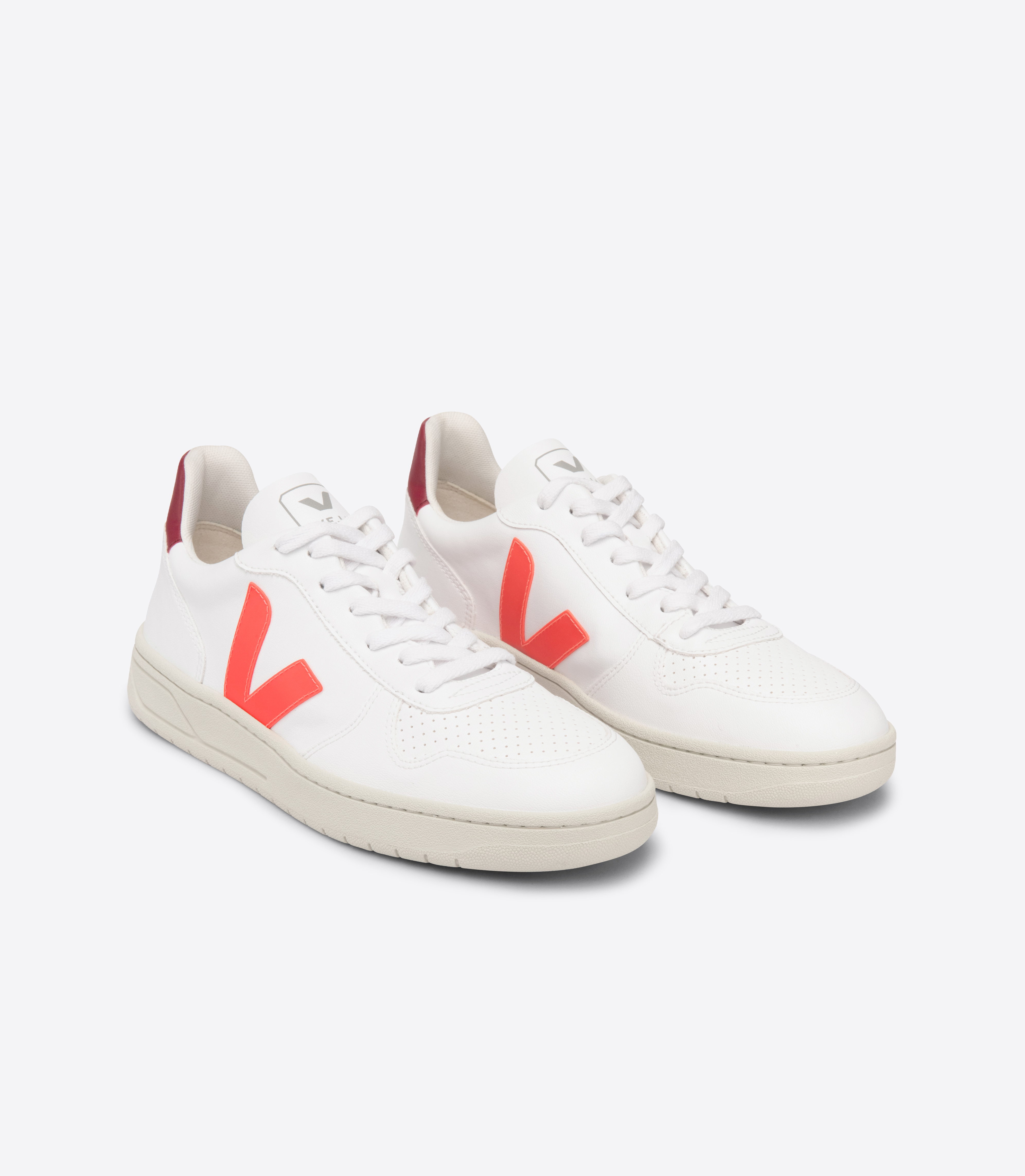 Vegane Herren-Sneaker V-10 CWL White/ Orange-Fluo/ Marsala