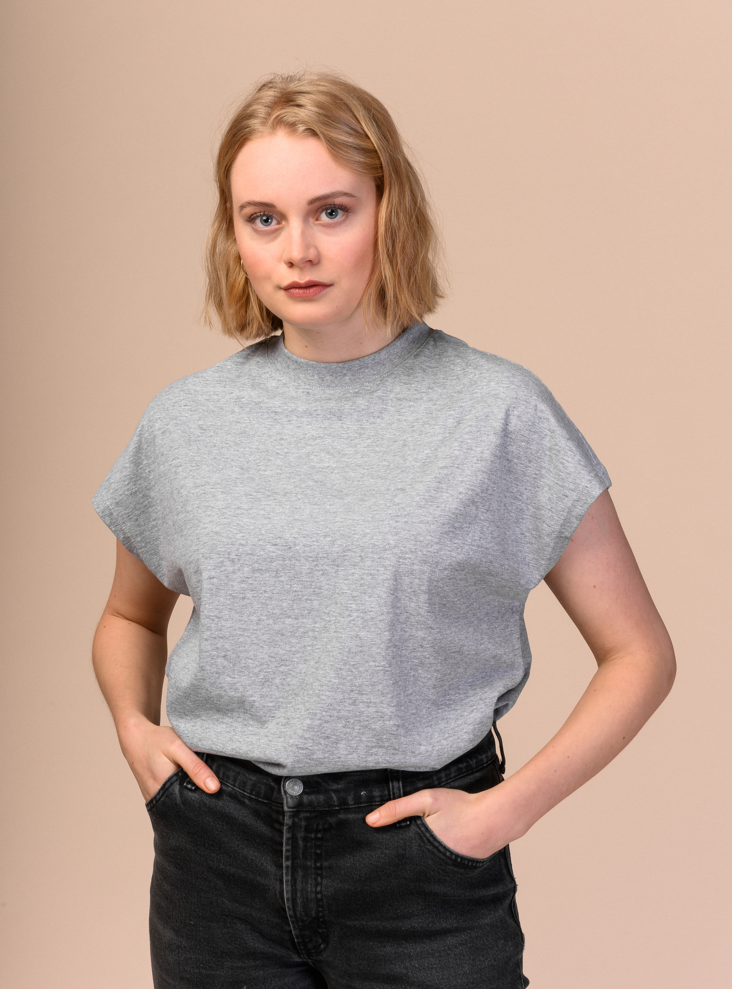 Basic T-Shirt MADHU grey melange