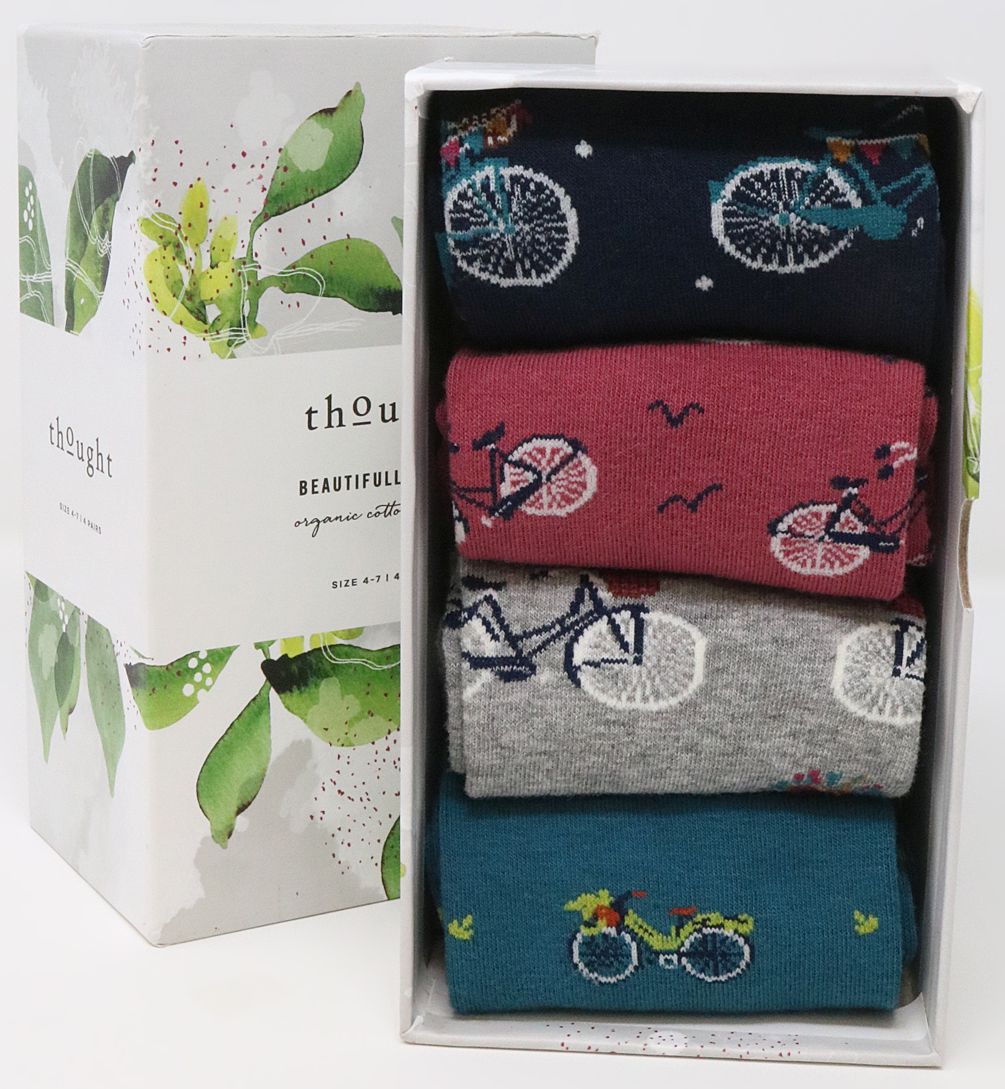 Socken-Box Birds Flowers Bicycle für Damen