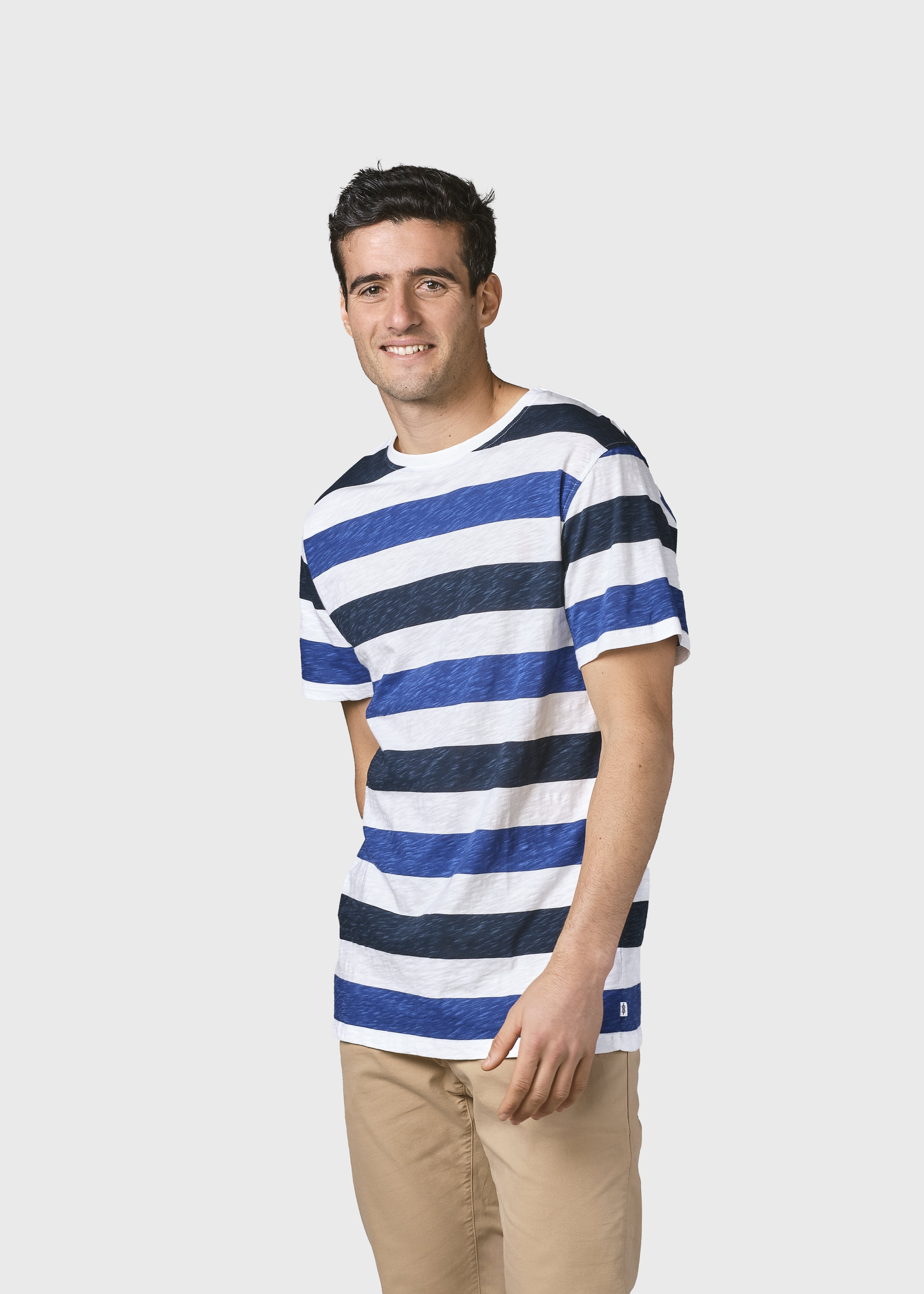 Gestreiftes T-Shirt George tee Cream/navy/ocean