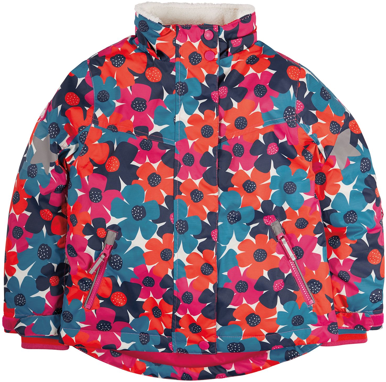 Wasserfeste Kinder-Jacke mit bunten Blumen