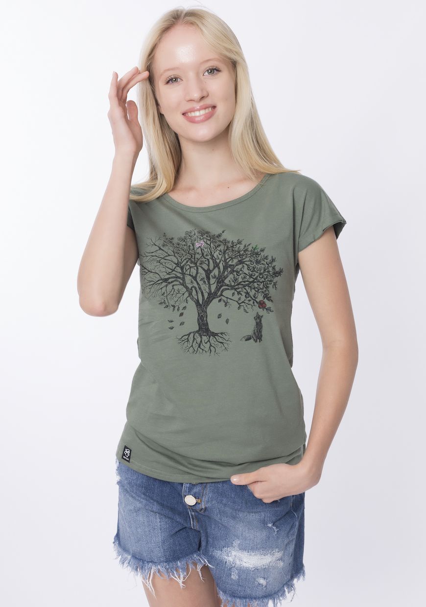T-Shirt Lea Jahreszeiten graugrün