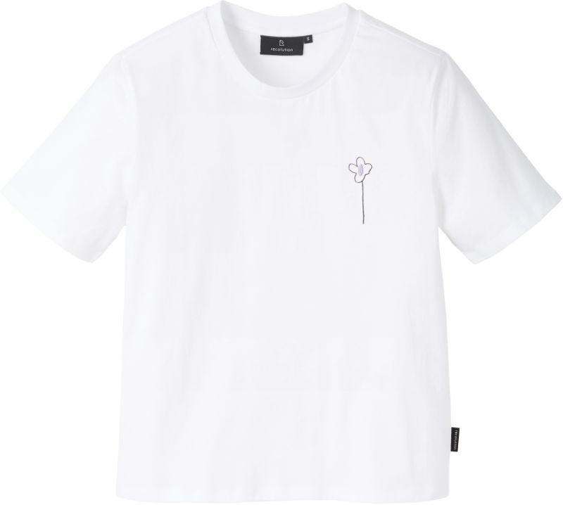 Weißes T-Shirt für Damen FLOWER