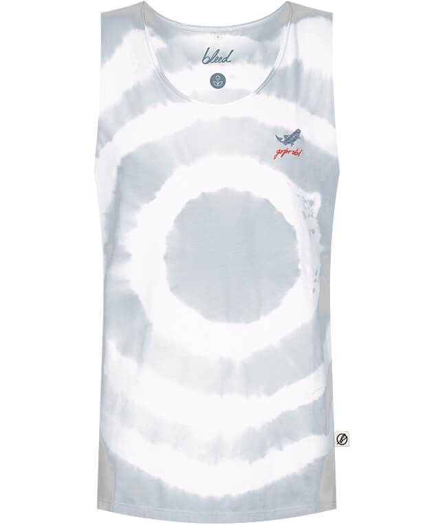 Weißes Muscle-Shirt Goforit mit Batik-Muster