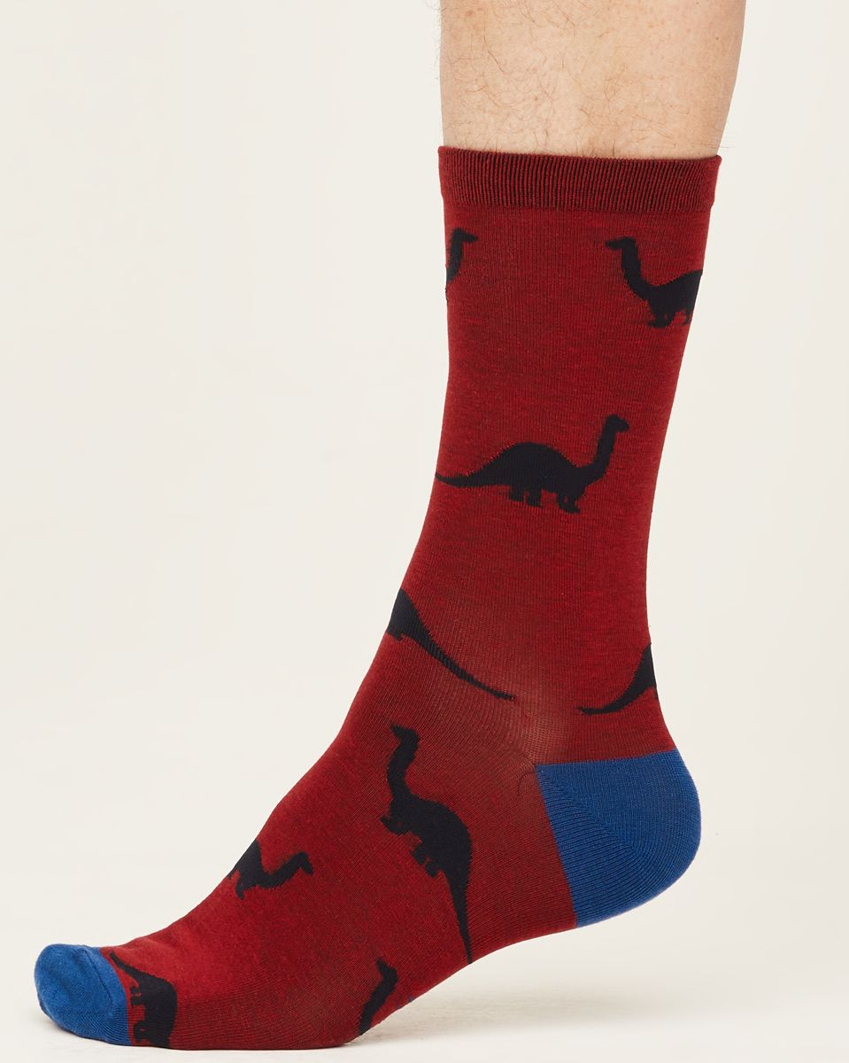 Herren-Socken Dinosaur Berry Red