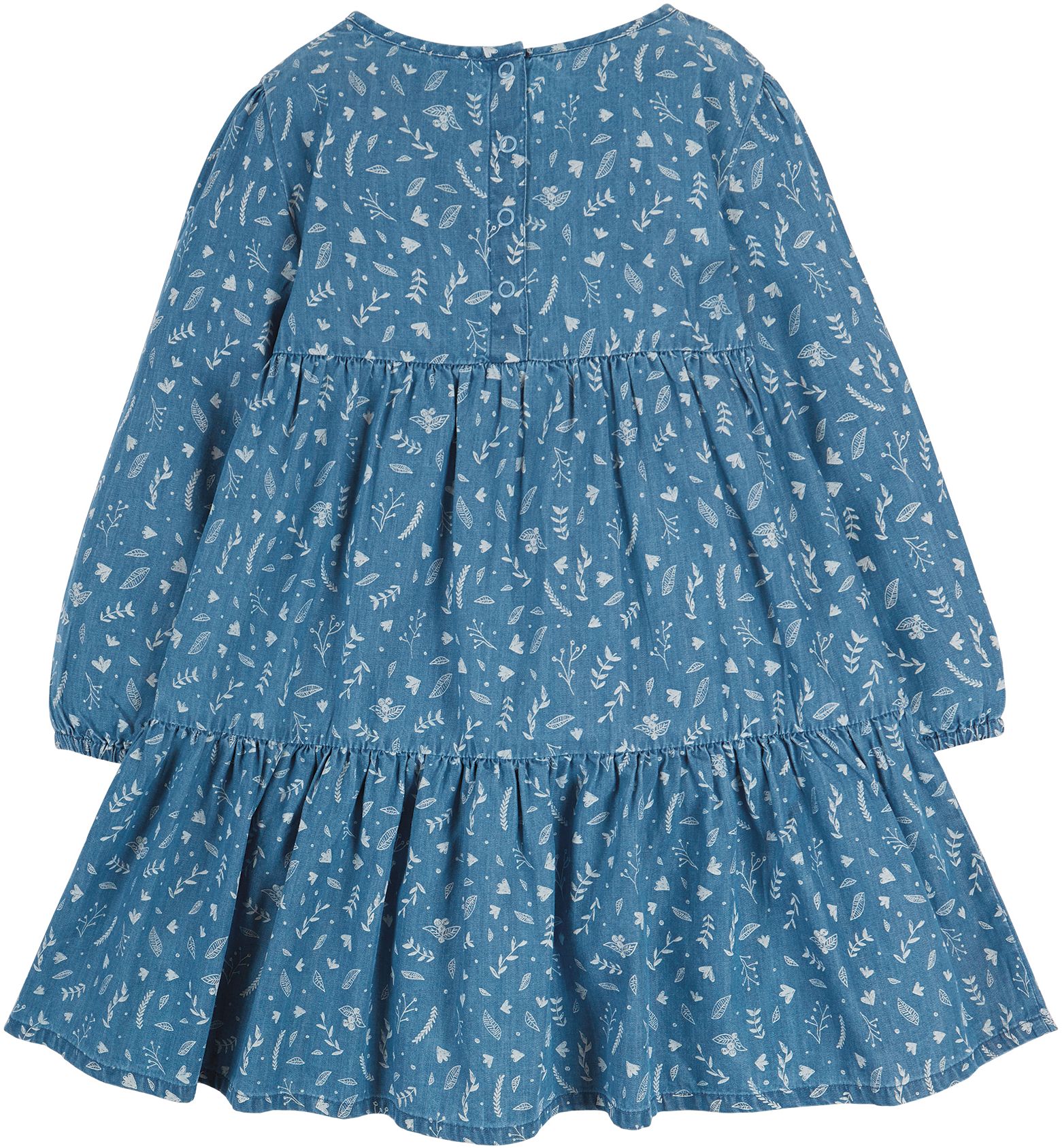 Langarm-Kleid mit Blätter-Print für Kinder