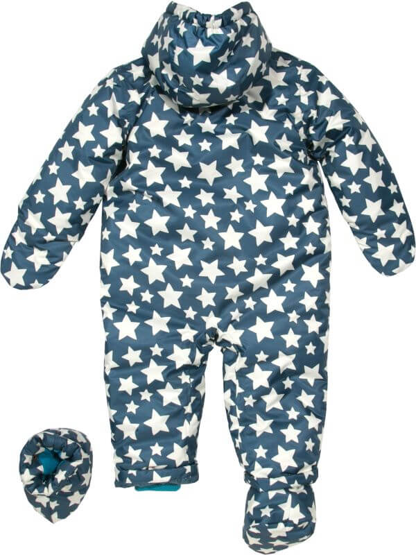 Dunkelblauer Baby-Schneeanzug mit Sternen