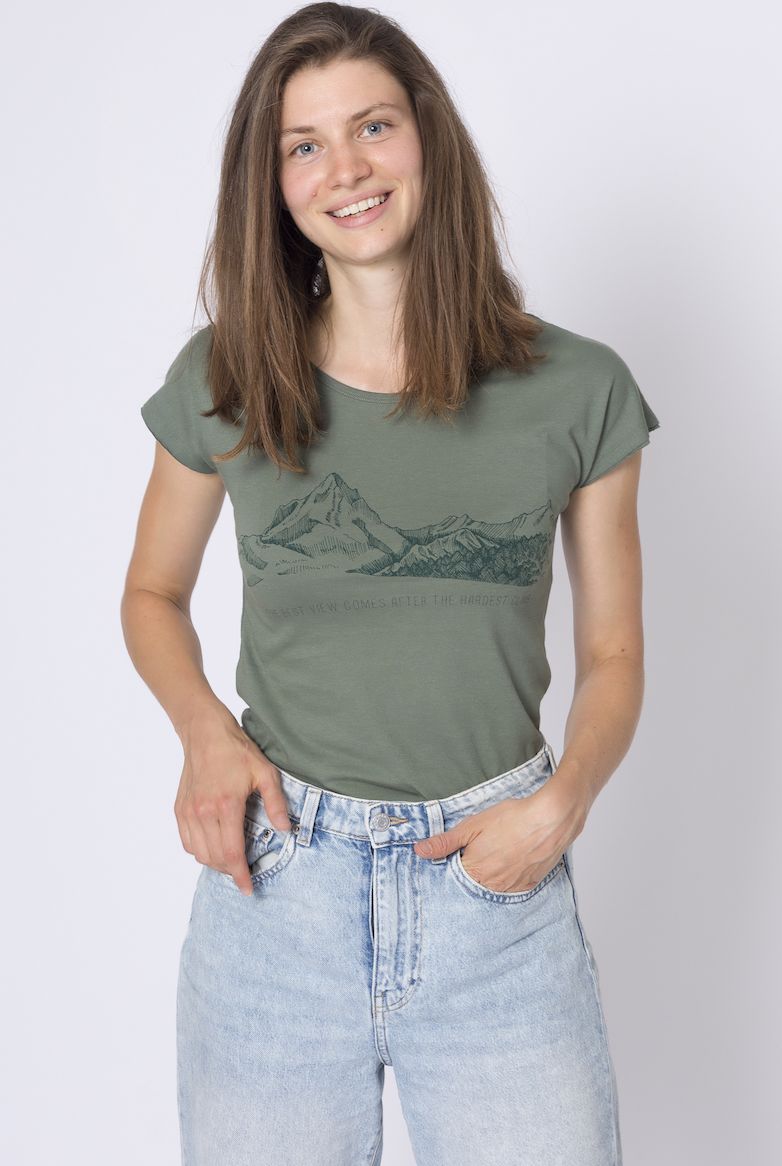 T-Shirt Lea Climb graugrün