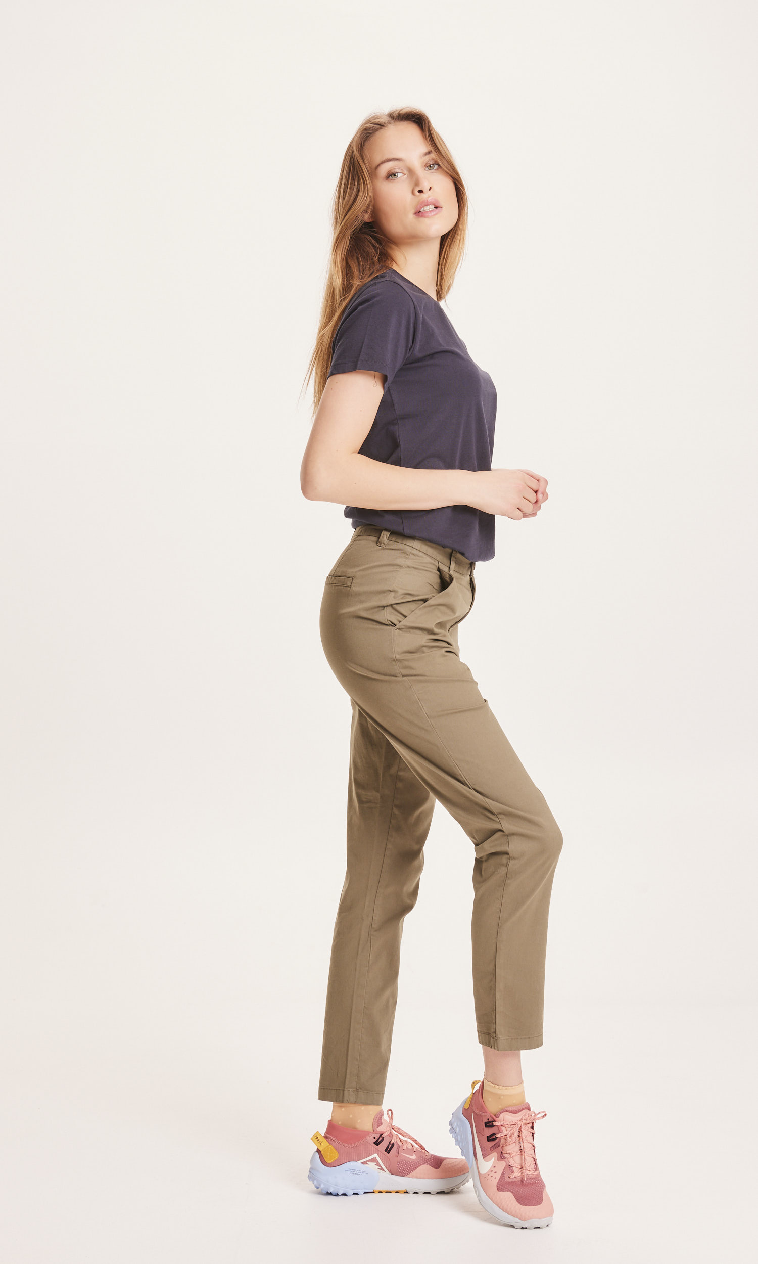 Regular Cropped Poplin Chino WILLOW Burned Olive