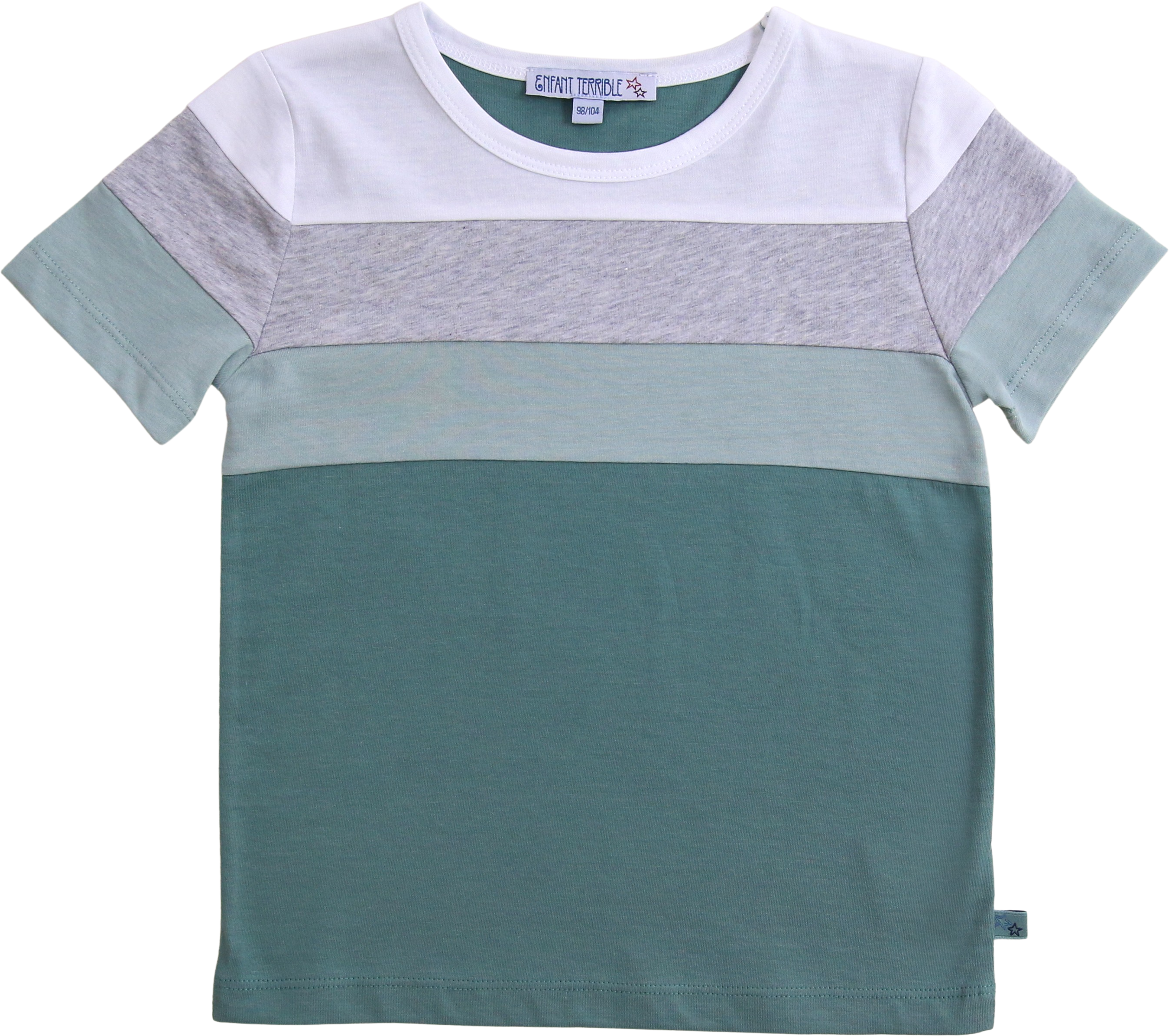 Gestreiftes T-Shirt Colourblock sage/mint