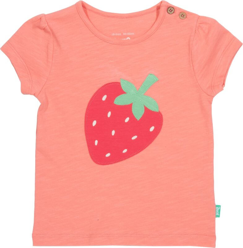 Süßes Baby-Shirt mit Erdbeere in Rosa