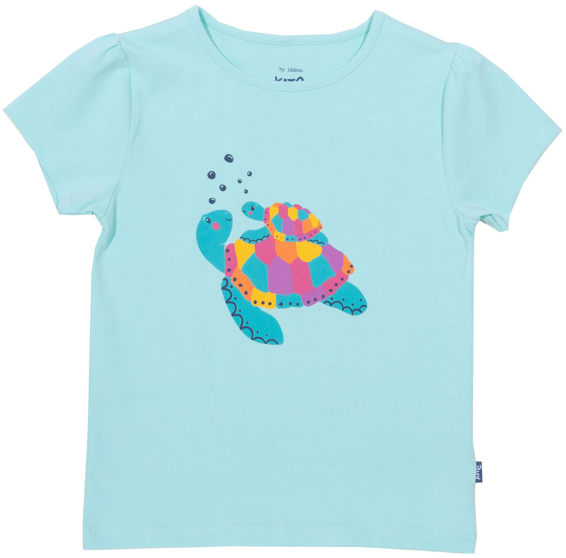 Hellblaues Kurzarm-Shirt Mama Schildkröte
