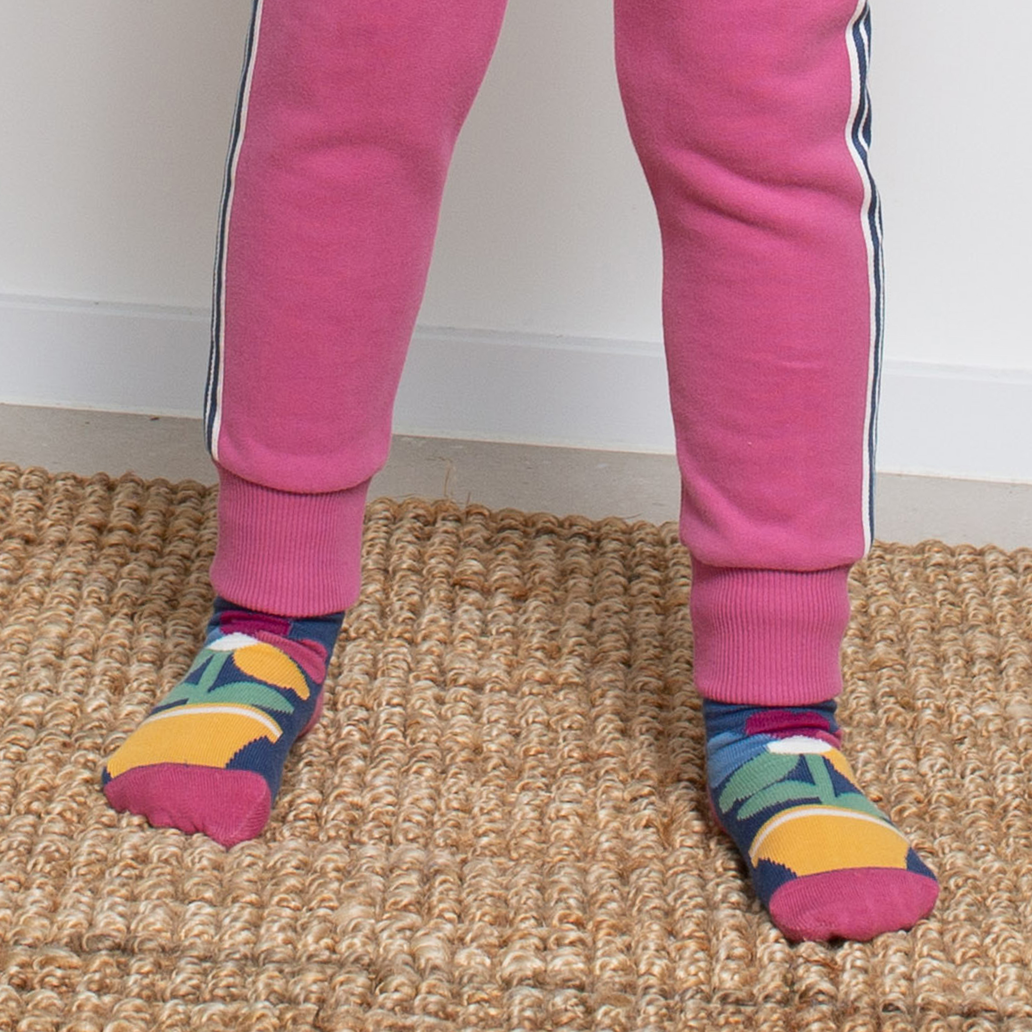 Bunt gemusterte Kinder-Socken im 3er-Pack mit Füchsen