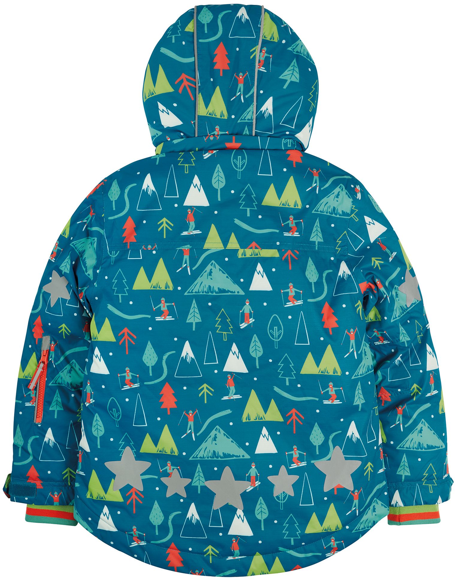 Wasserfeste Kinder Jacke mit Skipisten-Print
