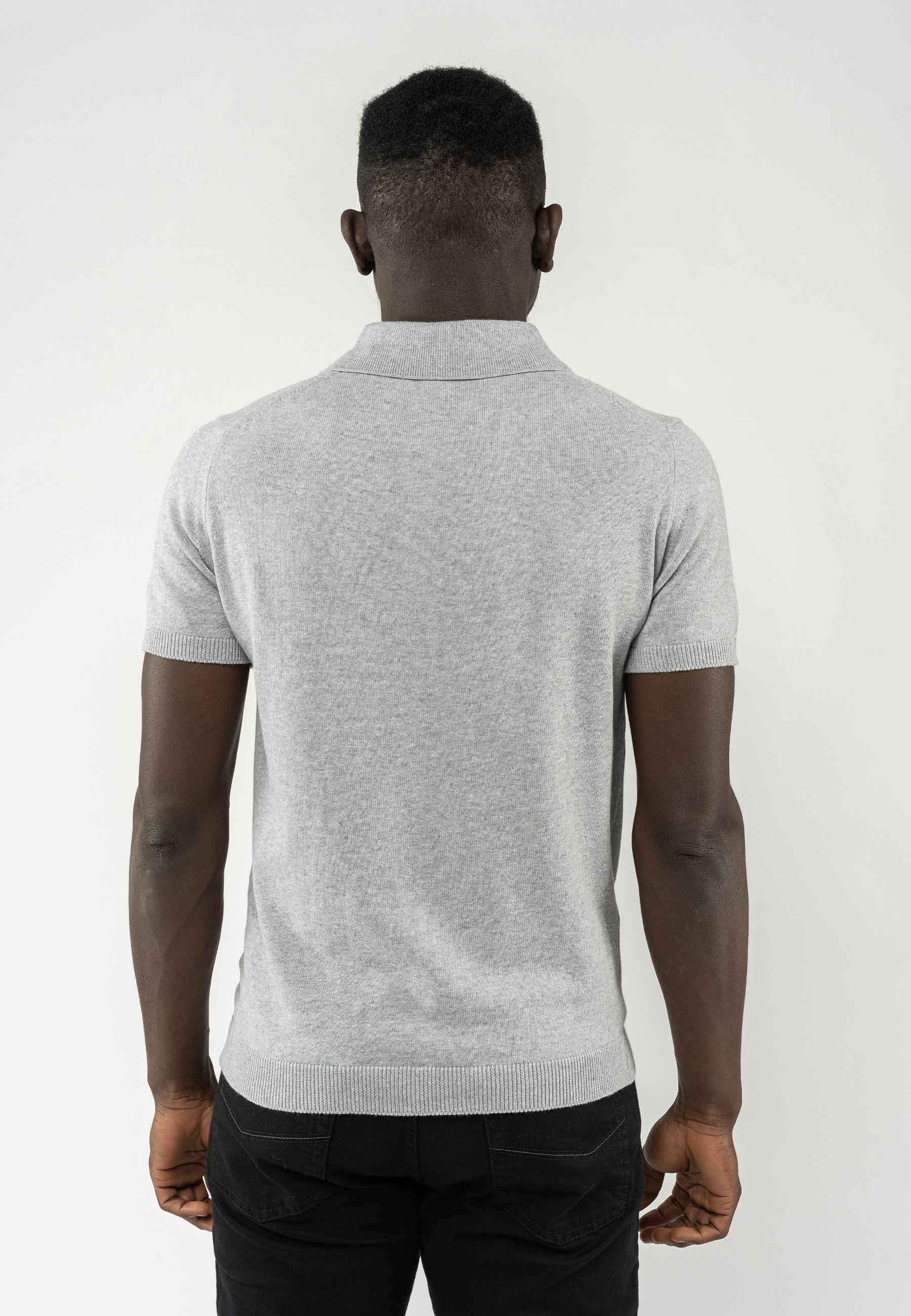 Feinstrick-Poloshirt KAPIL grey melange