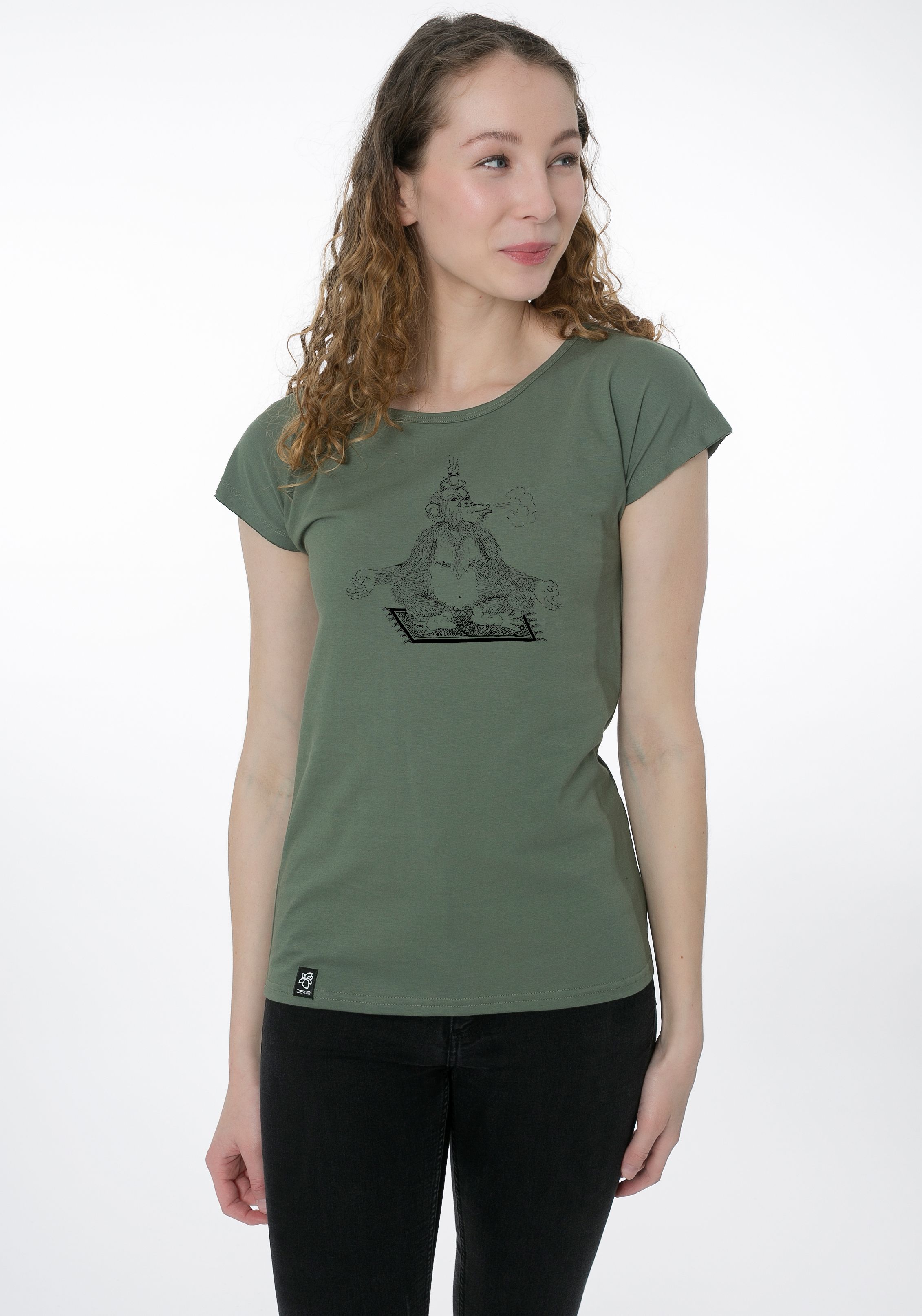 T-Shirt Lea Affe graugrün