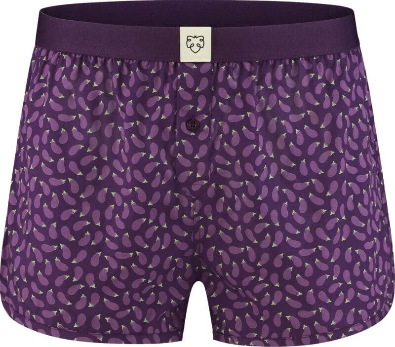Violette Boxer-Shorts Rene - Auberginen-Print