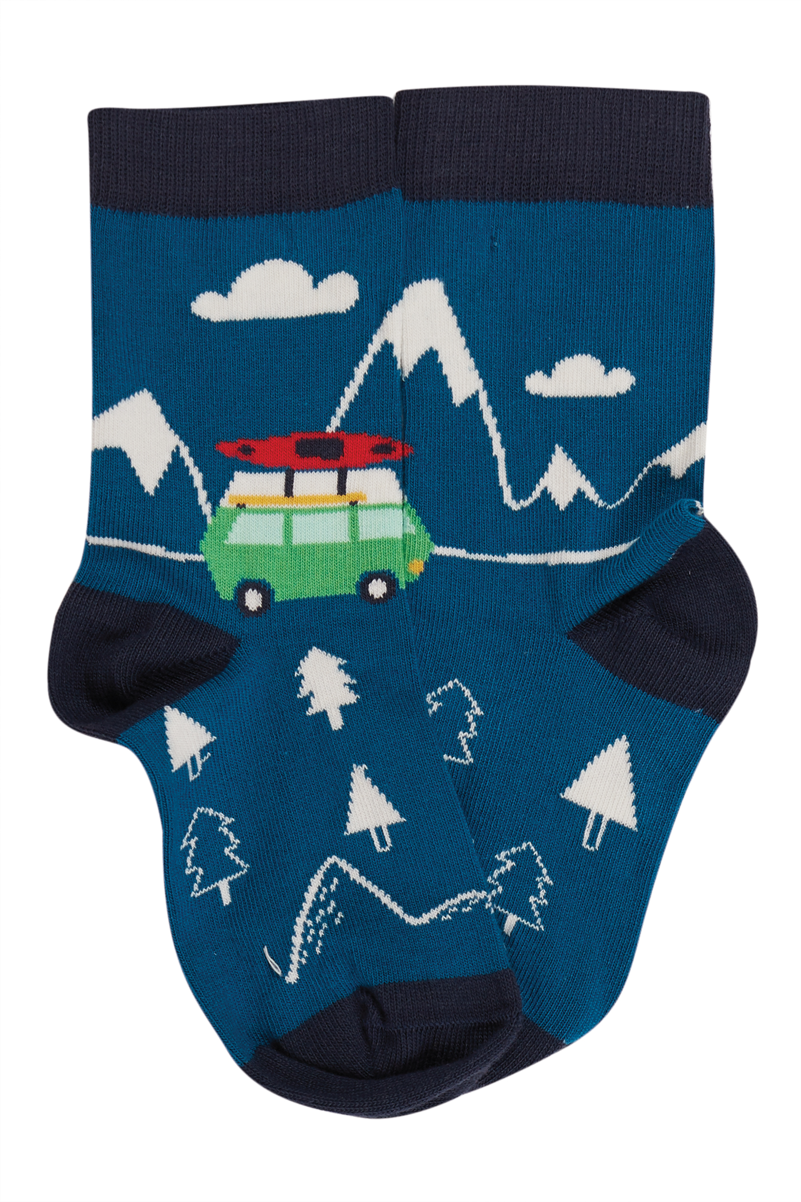 Kinder-Socken im 3er-Pack mit Husky und Schneelandschaft