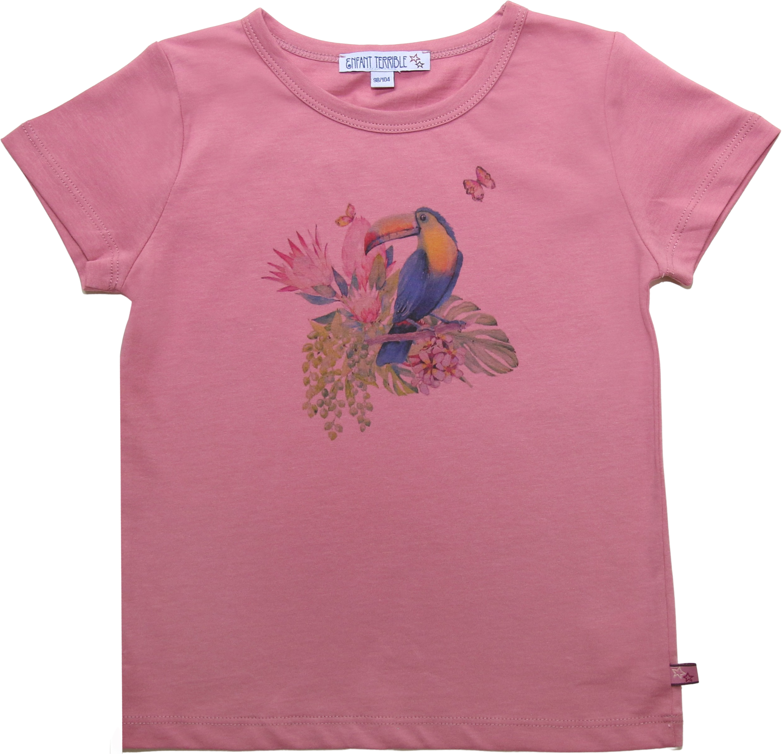 Kinder-Shirt mit Tucan-Aufdruck rosé
