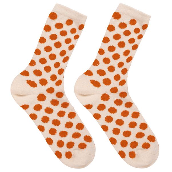 Socken mit Punkten off white/orange