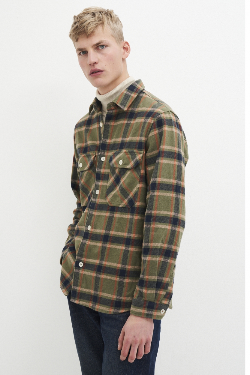 Overshirt Andrew Checked Army Green