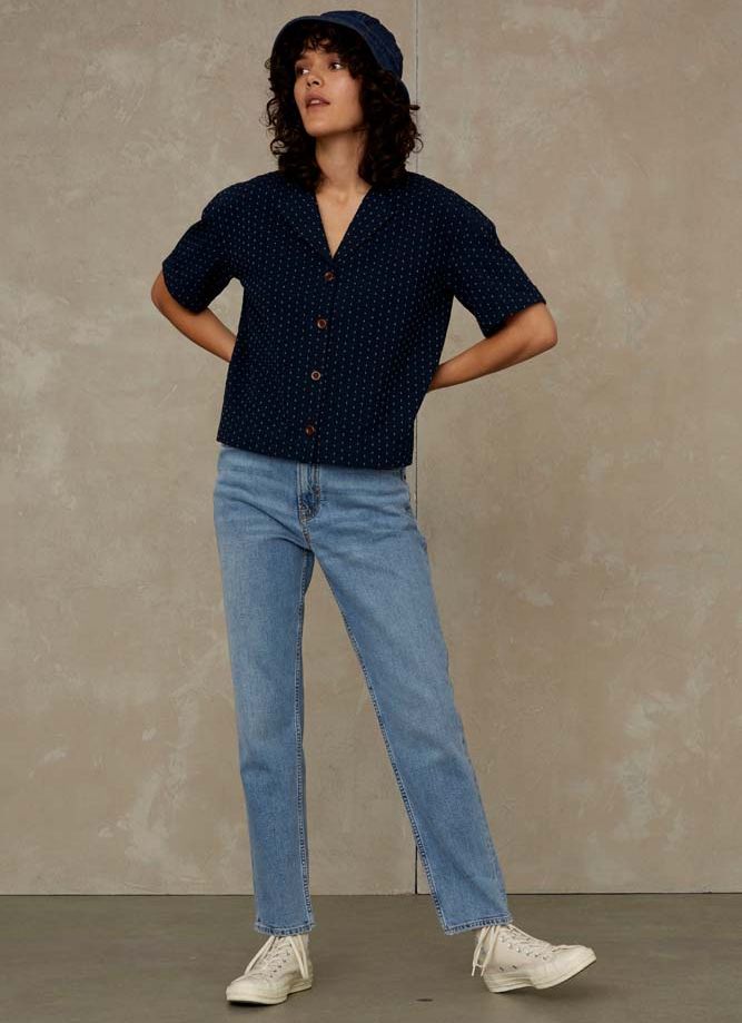 Jeans Caroline Cropped - High Rise Tapered - Eco Deadstock Light