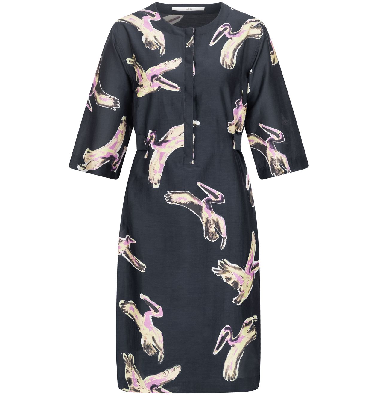 Halbarm-Kleid mit Pelican-Print atlantic