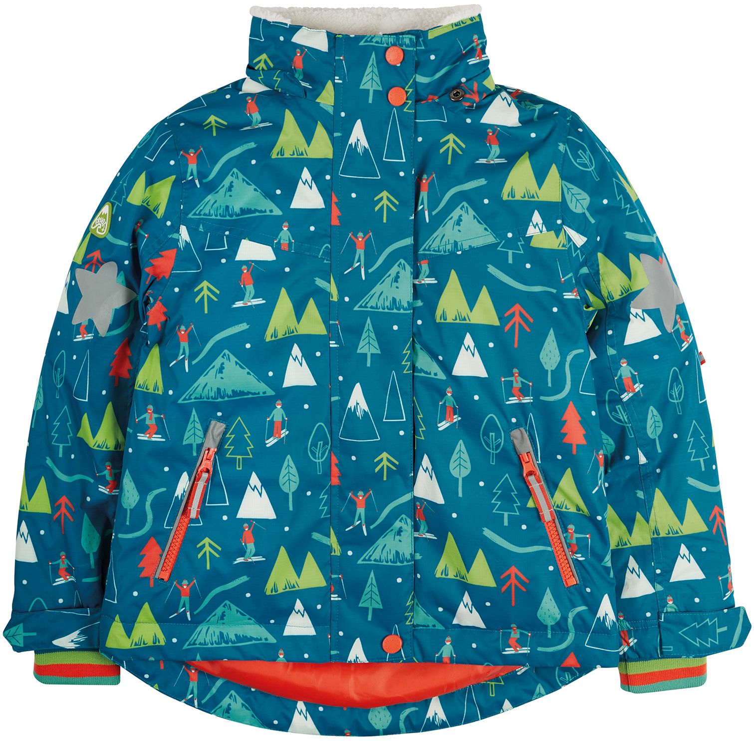 Wasserfeste Kinder Jacke mit Skipisten-Print