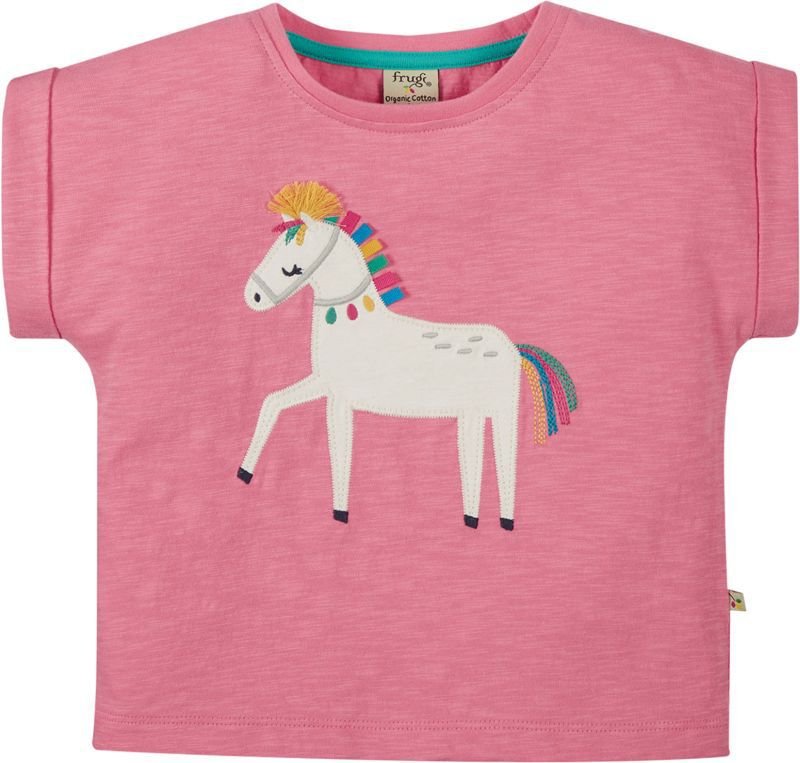 Süßes Kurzarm-Shirt mit Pferd in Rosa