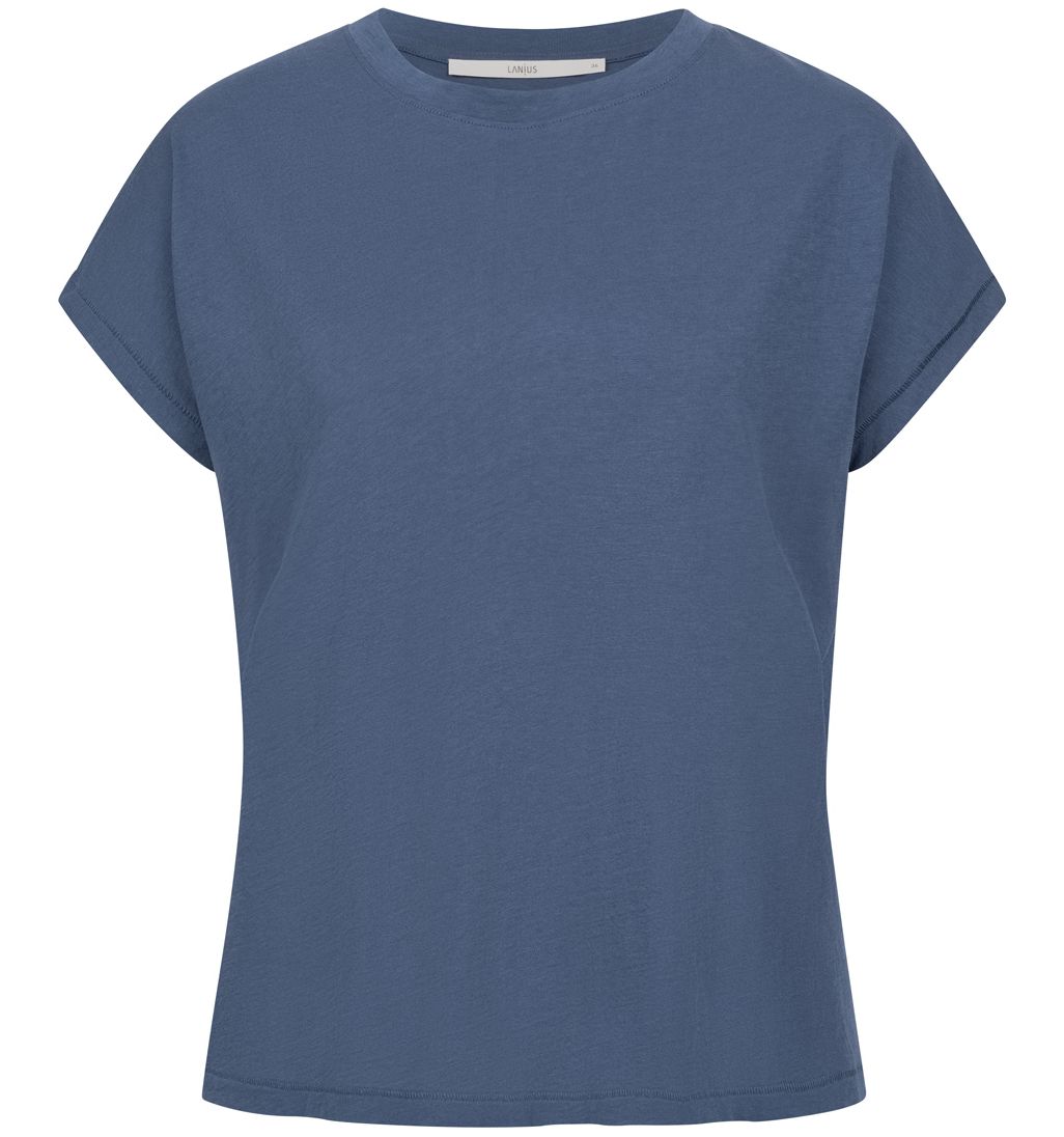 Kurzarm-Shirt mit überschnittener Schulter cobalt