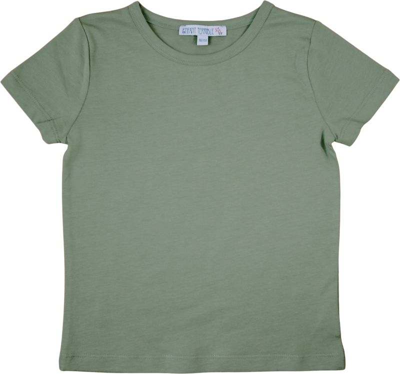 Einfarbiges Kurzarm-Shirt für Jungs oliv