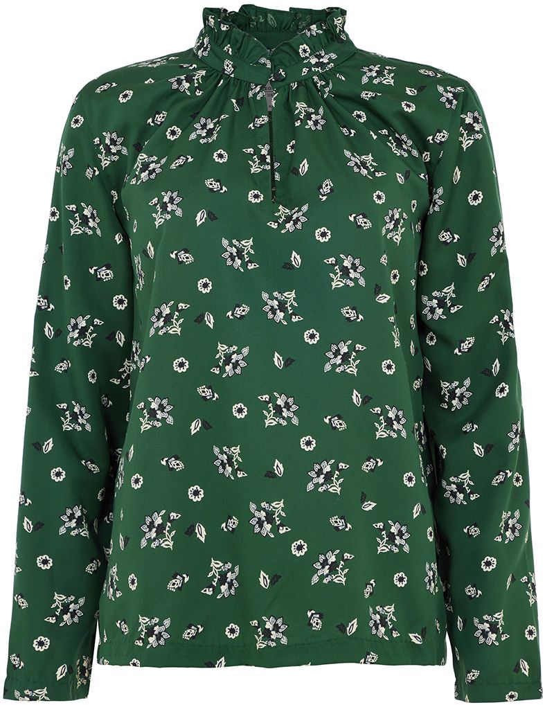 Damen-Bluse Jocelyn Floral Top Dark Green